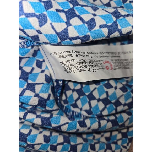 Zara Women's Blue Geometric Button-Up Western Shirt Small - Picture 6 of 9